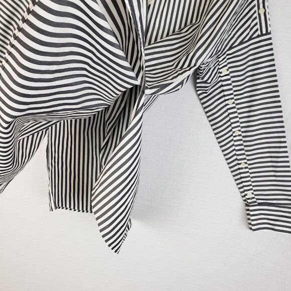 AKRIS Punto Striped Popover Shirt Tunic 100% Cotton Oversized size 4 Minimalist - Picture 11 of 14